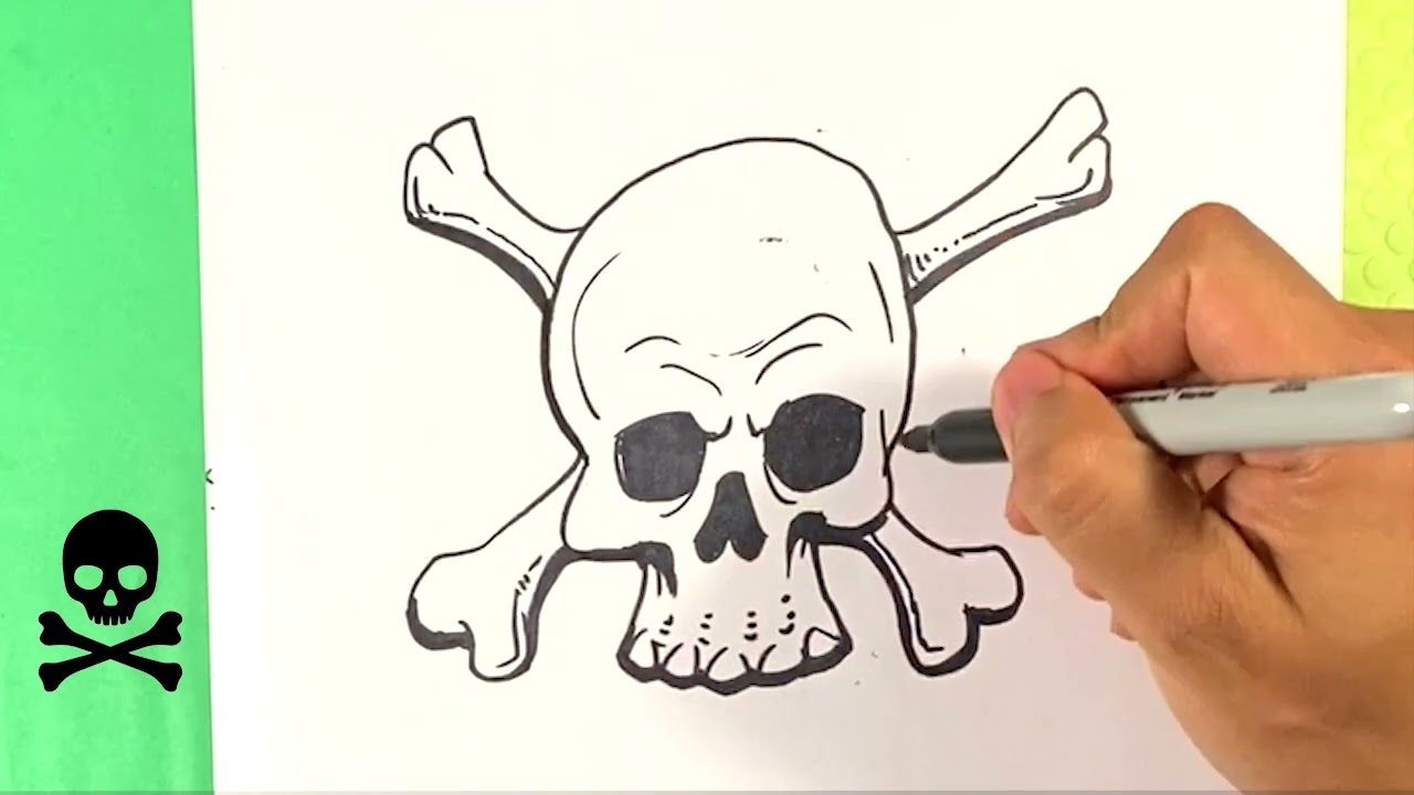 jolly rogers how to draw easy halloween drawings - YouTube