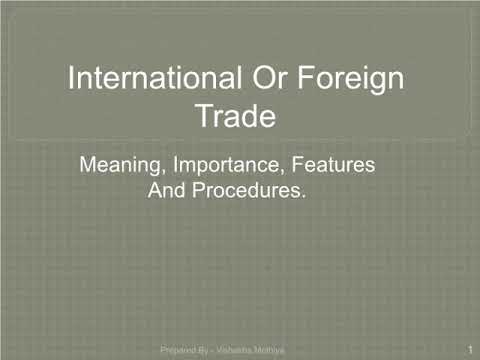 International Trade | Concept of Foreign Trade