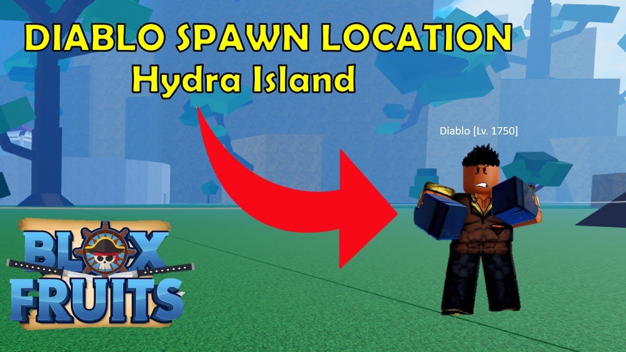 DIABLO Spawn Location | Hydra Island - BloxFruits - YouTube