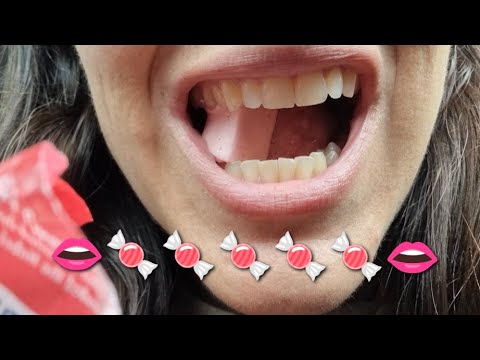 🍬Very Chewy Candy Eating Close up mouth 🍬 ASMR - YouTube