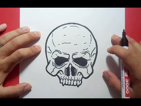 Como dibujar una calavera paso a paso 27 | How to draw a skull 27 - YouTube