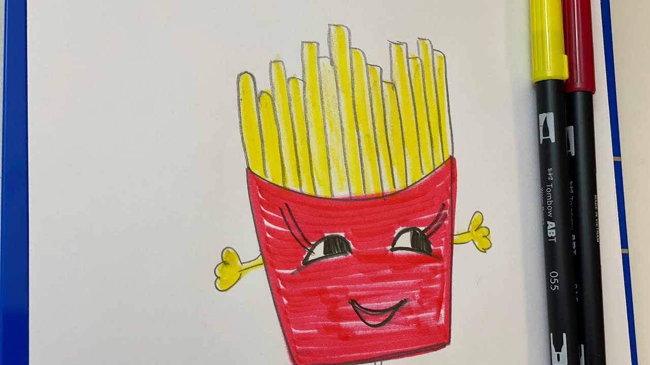 How to Draw Cute Fries - YouTube