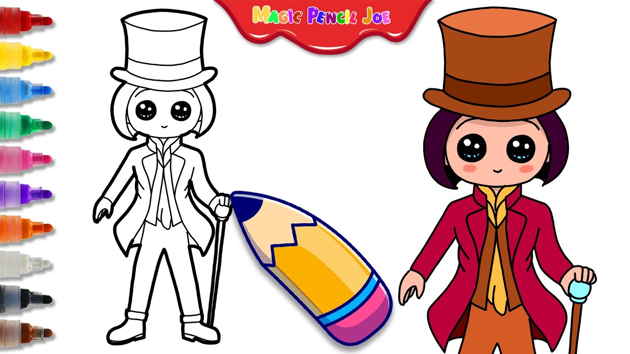 How to Draw Willy Wonka with Magic Pencil Joe! - YouTube