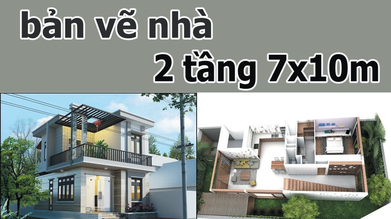 Tổng hợp 7x10 bản vẽ thiết kế nhà 2 tầng 7x10m với các mẫu thiết kế độc đáo