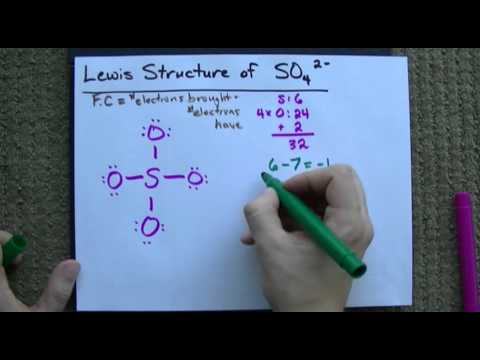 Lewis Structure of SO4(2-) (Sulfate) CORRECT - YouTube