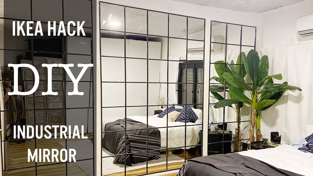 Ikea Hack Diy Industrial Mirror Wall For 60 How To Mirror