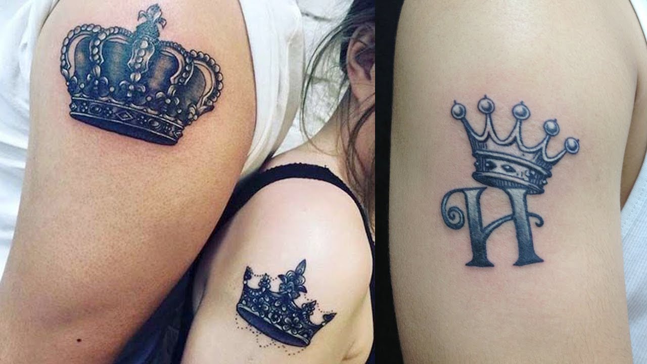 King Queen Crown Tattoos Outline