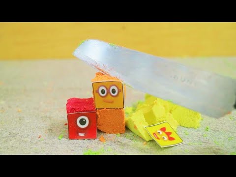 Numberblcoks how to create from kinetic sand numberblocks - YouTube