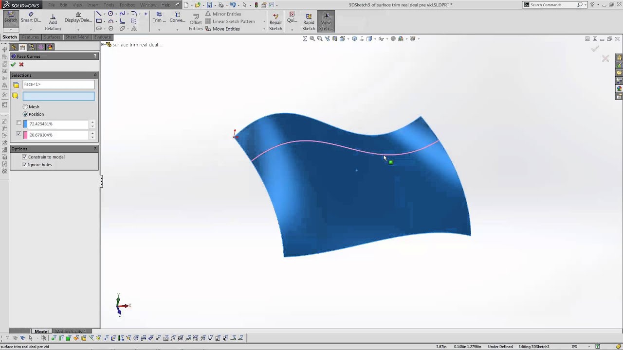 SOLIDWORKS - Face Curves - YouTube