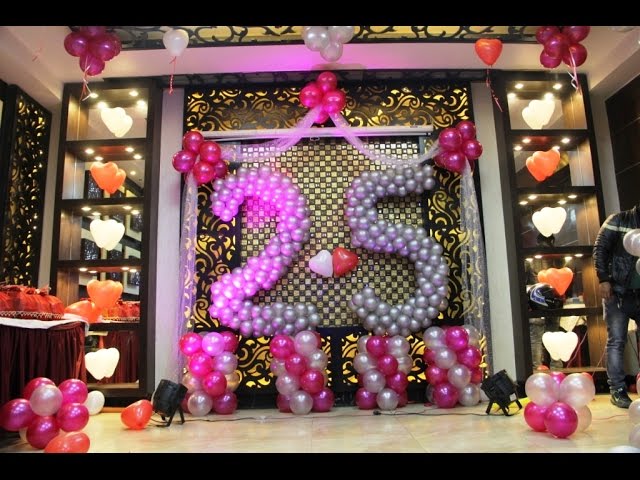 25th Happy Anniversary Balloon Decoration - YouTube