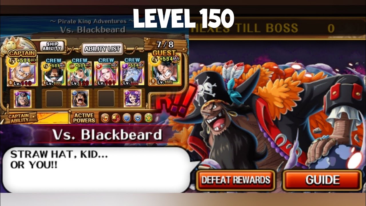 10th Anniversary characters Vs. Blackbeard (Level 150) | Pirate King ...