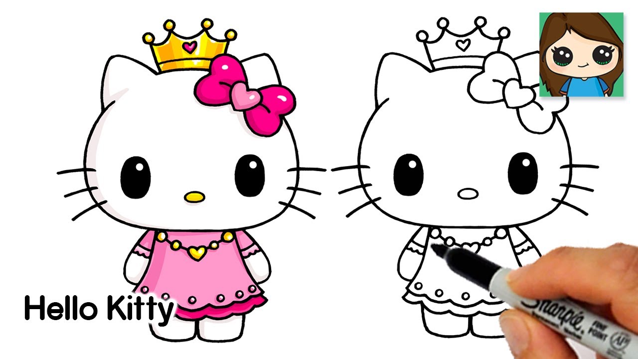 Hình ảnh đáng yêu cute drawing hello kitty Cho trẻ em và người yêu trò chơi