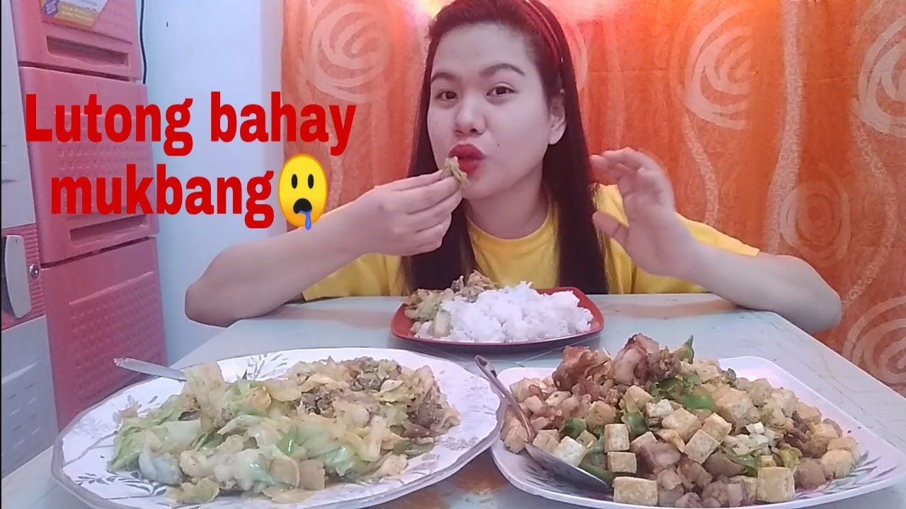 Tokwa't baboy at ginisang repolyo Mukbang - YouTube