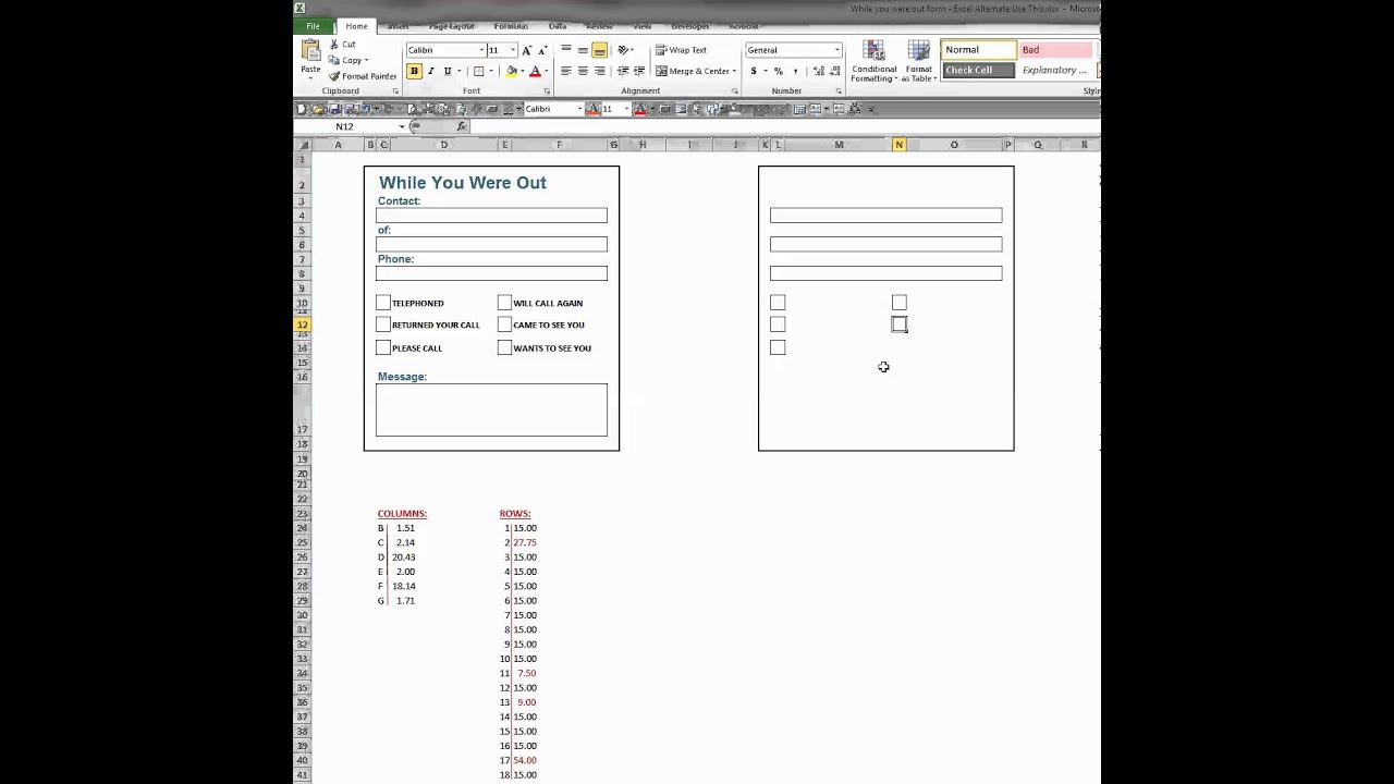 How To Create A Printable Form In Excel