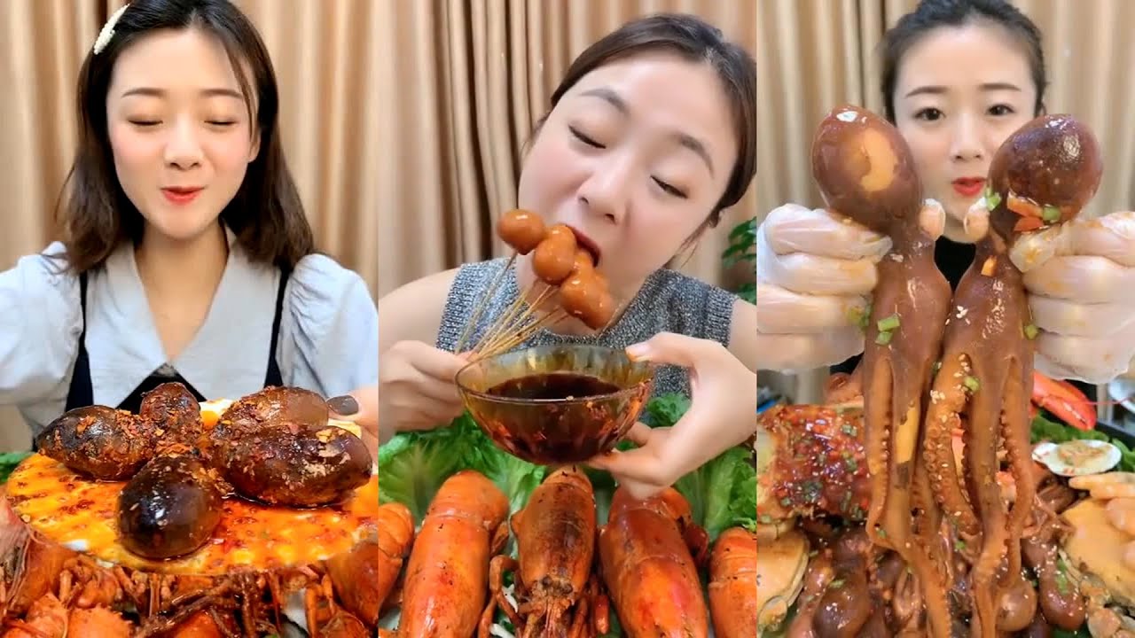 [ DONA ASMR ] DONA EAT OCTOPUS, SHRIMP AND CUISINE GIANT ALASKA #23 ...