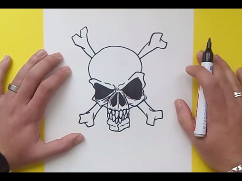 Como dibujar una calavera paso a paso 18 | How to draw a skull 18 - YouTube