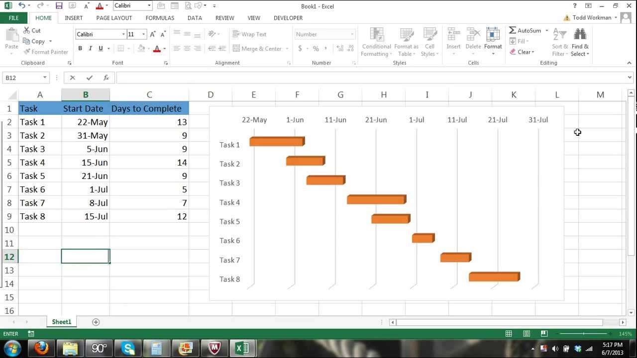 How To Draw A Gantt Chart In Excel - Plantforce21