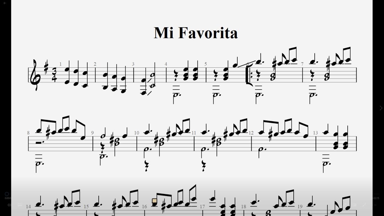 Mi favorita - guitar sheet pdf - YouTube