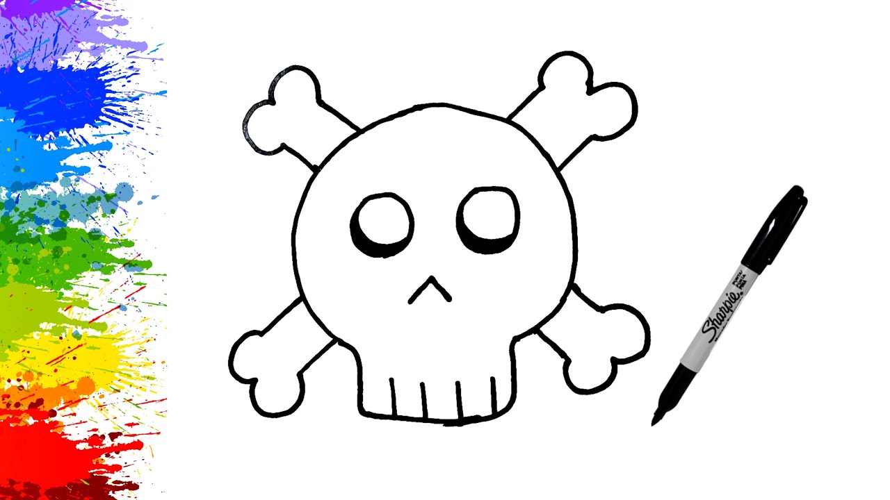 How to Draw Skull Drawing || Cute Easy Skull Drawing Step by Step - YouTube