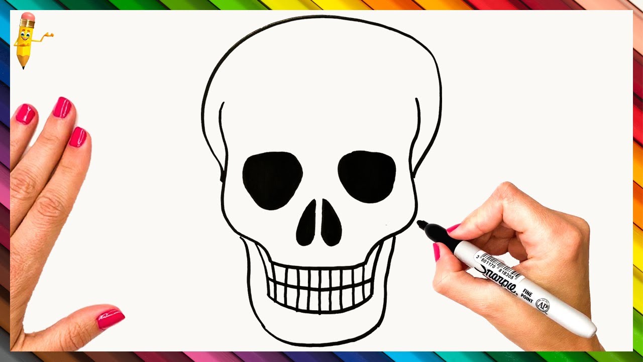 How To Draw A Skull Step By Step 💀 Skull Drawing Easy - YouTube