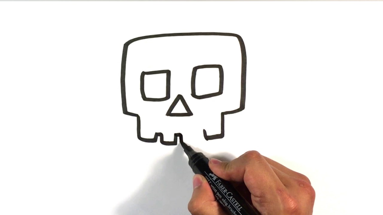 How to Draw a Skull - The Easy Way - Halloween Drawings - YouTube