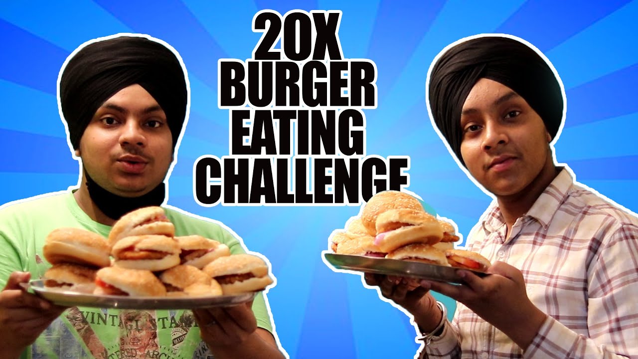 We did this Burger Eating Challenge 😂 *GONE WRONG* - YouTube