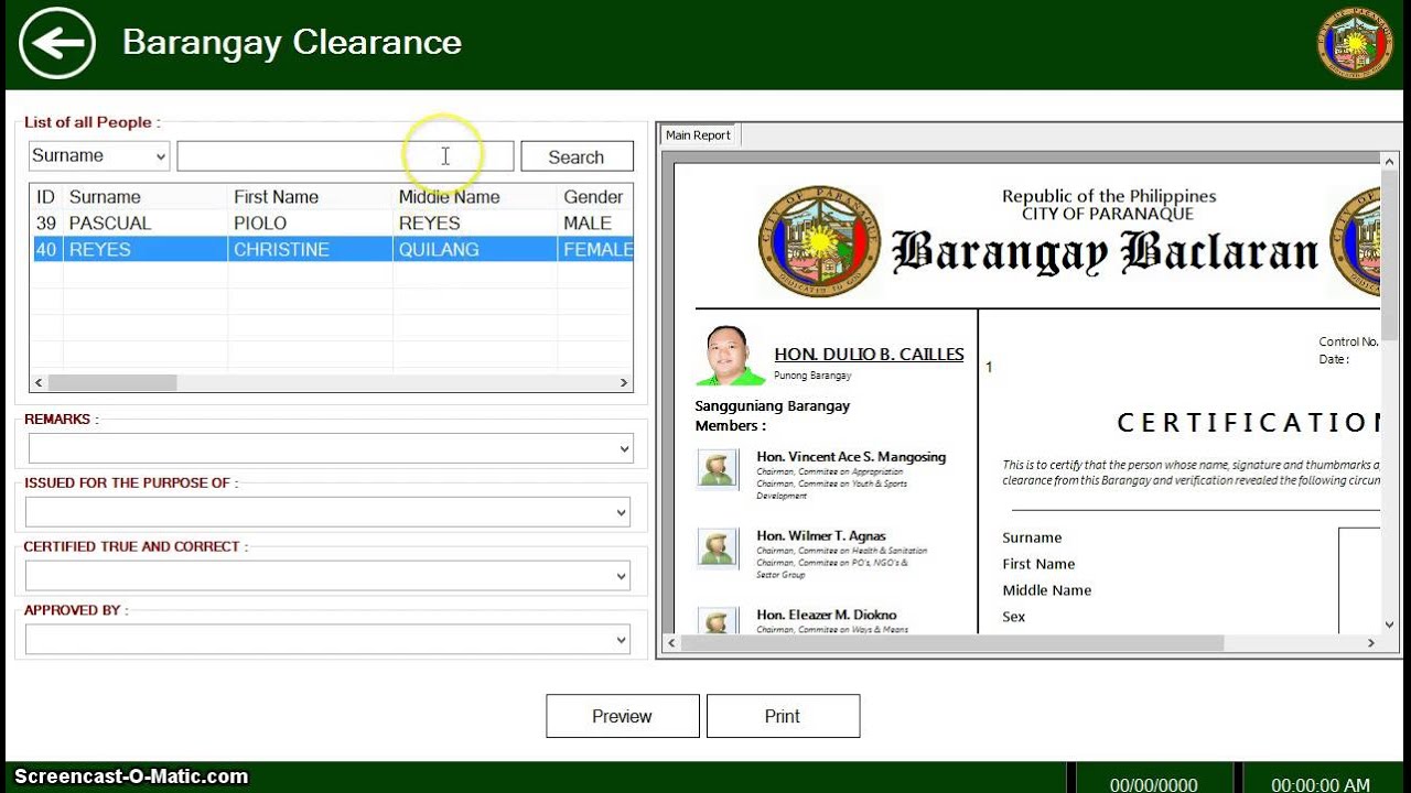 Barangay Management System Development Part 2 Database Design - Gambaran