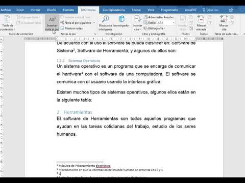 Notas al Pie en Word - YouTube