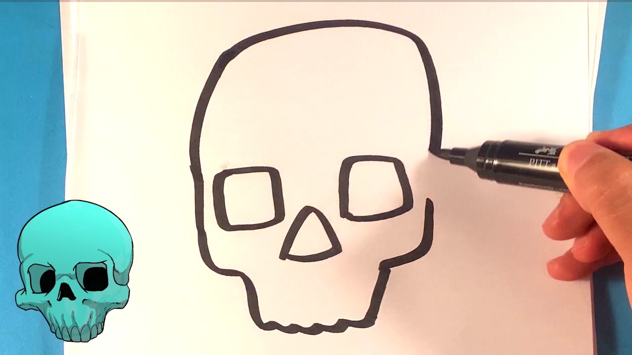 How to Draw a Skull Drawing - Draw Cool Things - YouTube