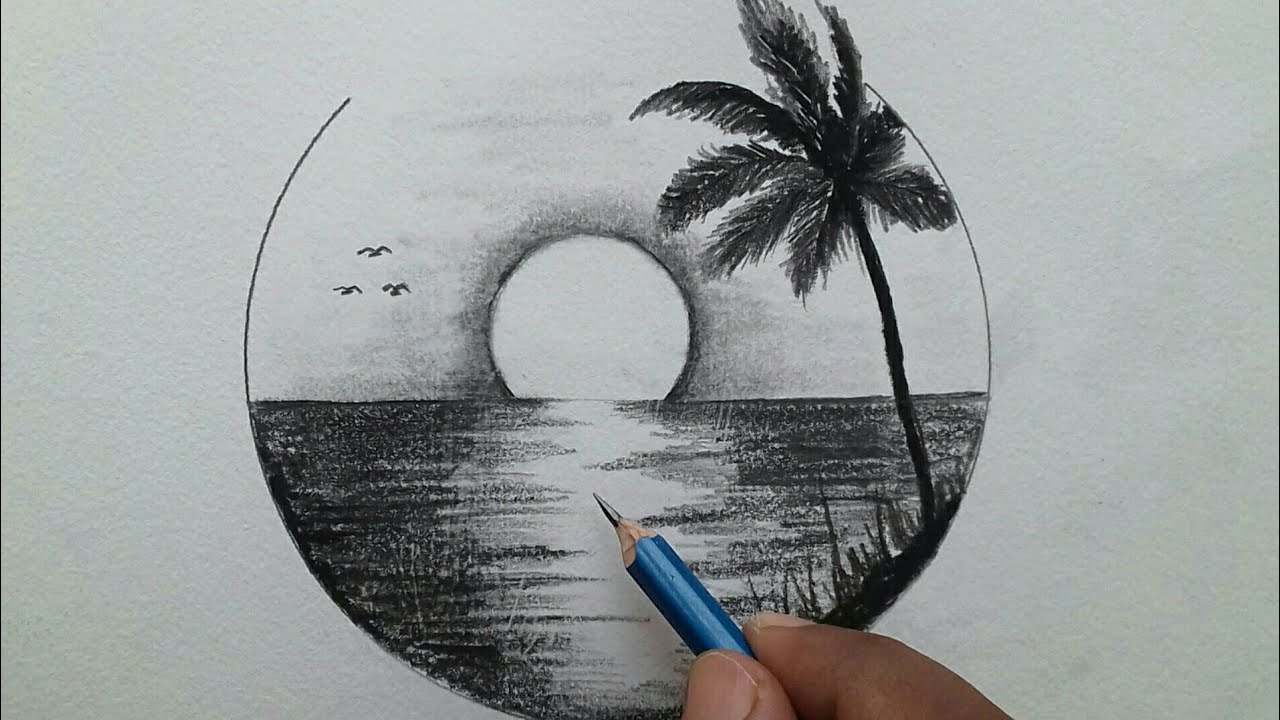 Featured image of post Easy Sunset Pencil Sketch - Very easy sunset scenery drawing step by step by pencil sketch for kids,pencil name apsara 10b and black glass markin.