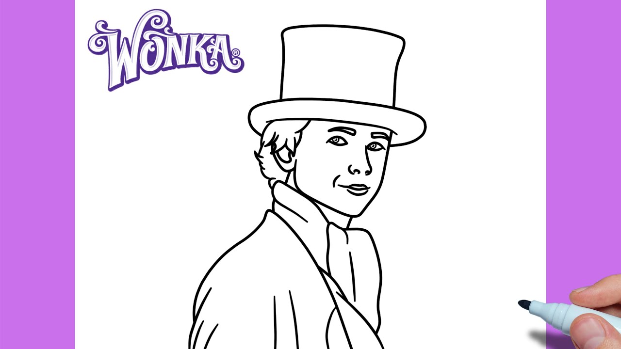 How to draw WILLY WONKA easy / drawing willy wonka step by step - YouTube