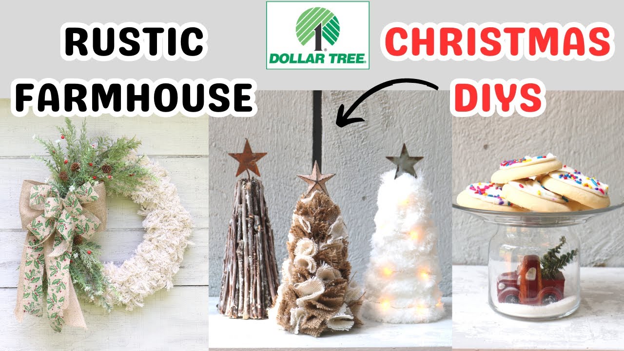 NEW* RUSTIC CHRISTMAS FARMHOUSE WREATH ????DOLLAR TREE CHRISTMAS ...