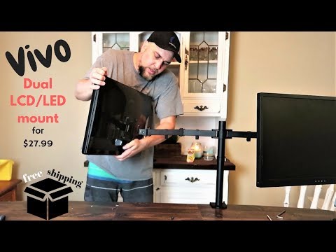 vivo-dual-lcd-led-monitor-desk-mount-unbox-and-setup!!!