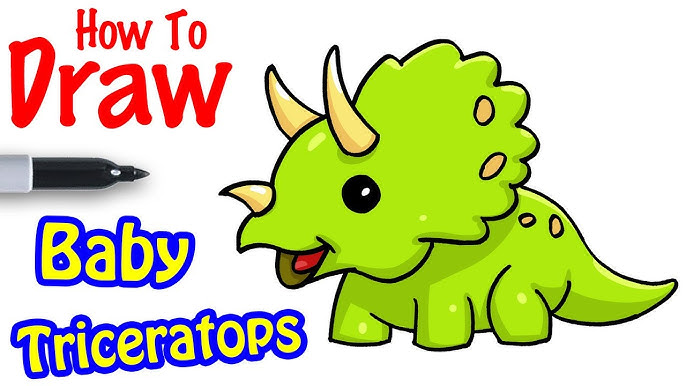 How to Draw a Cute Dinosaur step by step | BOBO Cute Art - YouTube