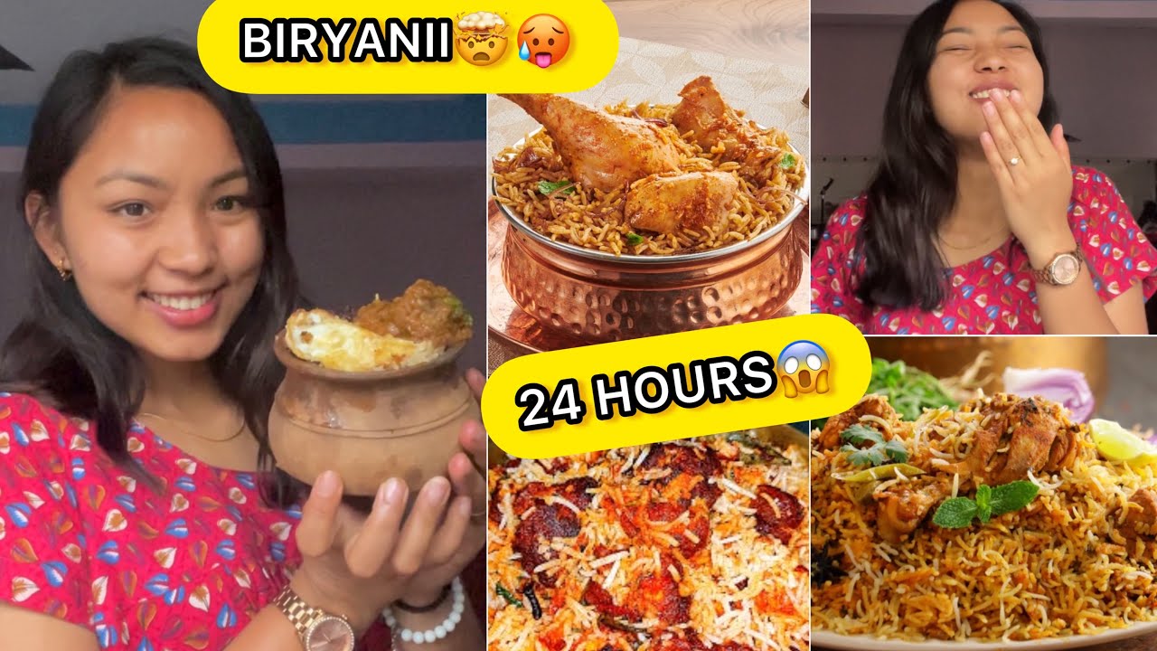 Eating Only BIRYANI for 24 HOURS🤤🥵|Food Challenge| Types of Biryani😍 ...