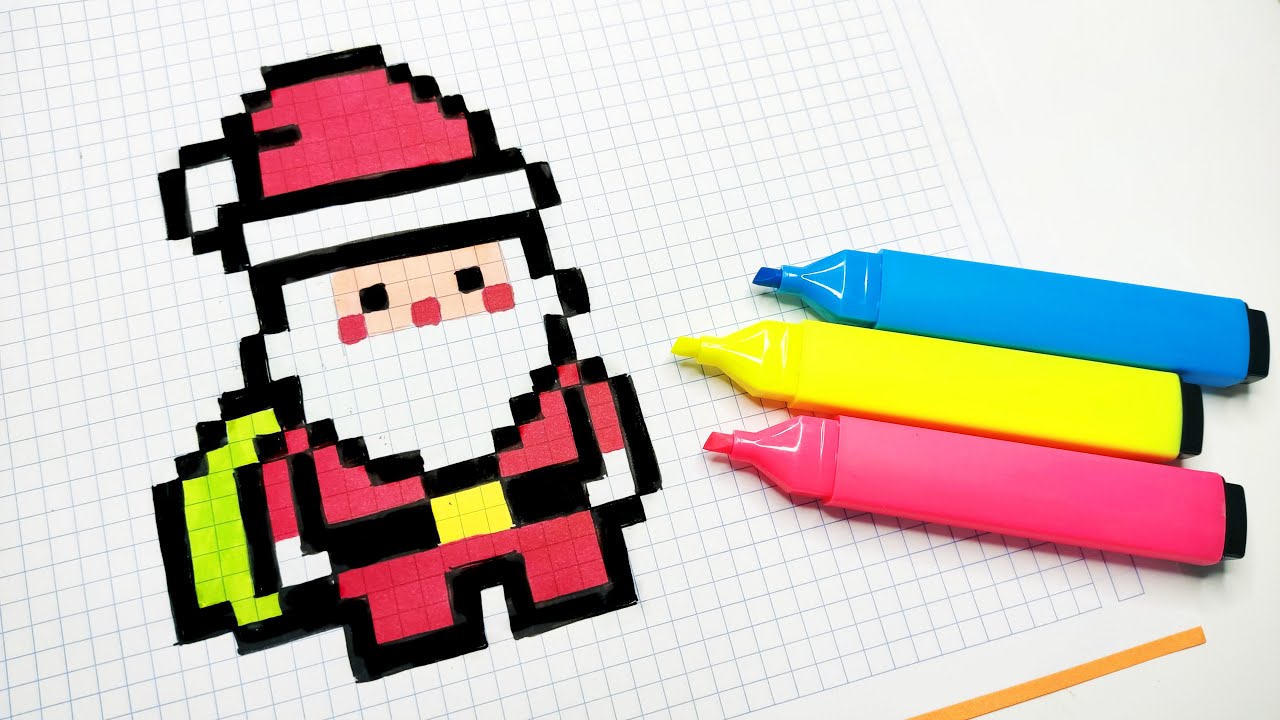 Handmade Pixel Art How To Draw Santa Claus Pixelart Youtube