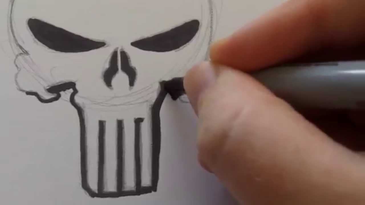 How To Draw A Punisher Skull - YouTube