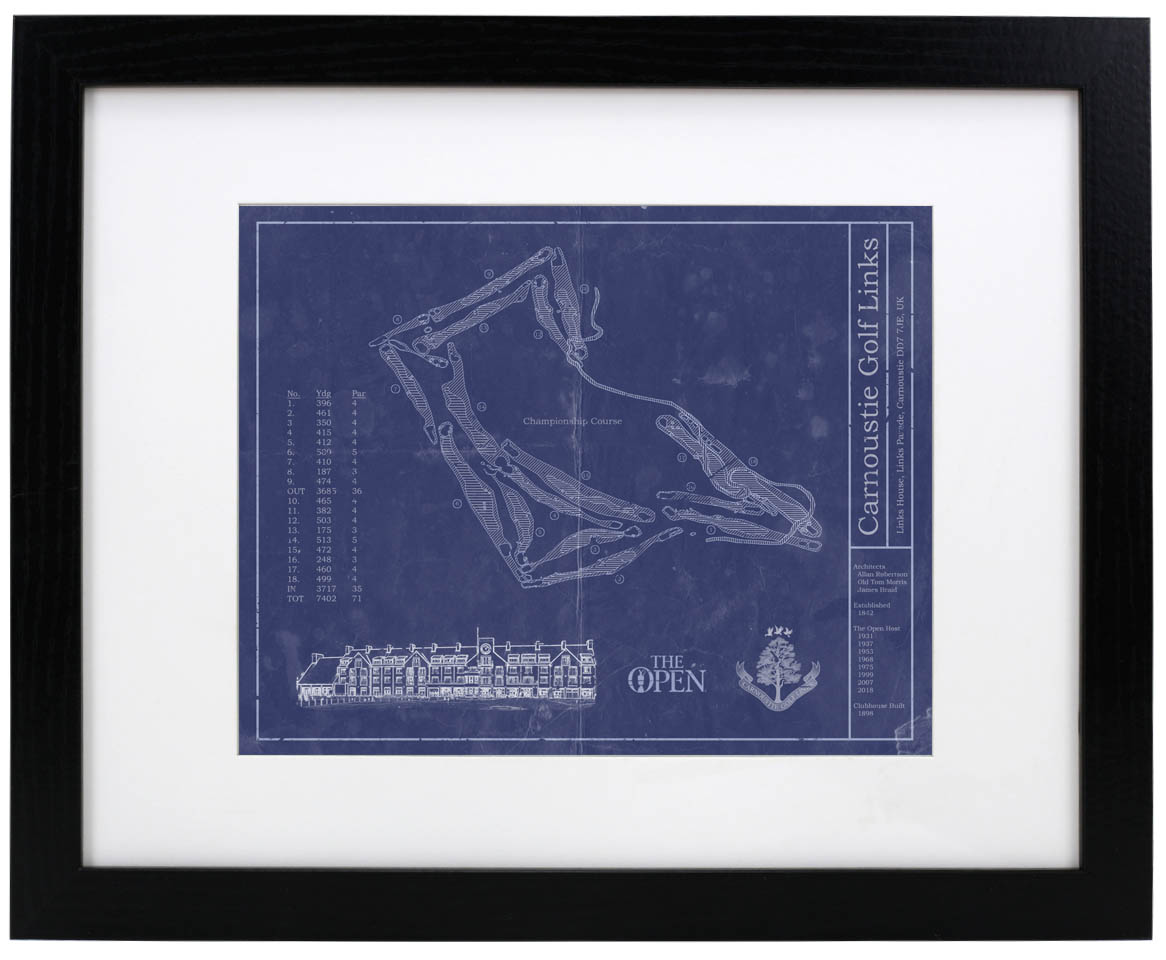 Vintage Carnoustie Golf Links Blueprint - Vintage Sports Blueprints ...