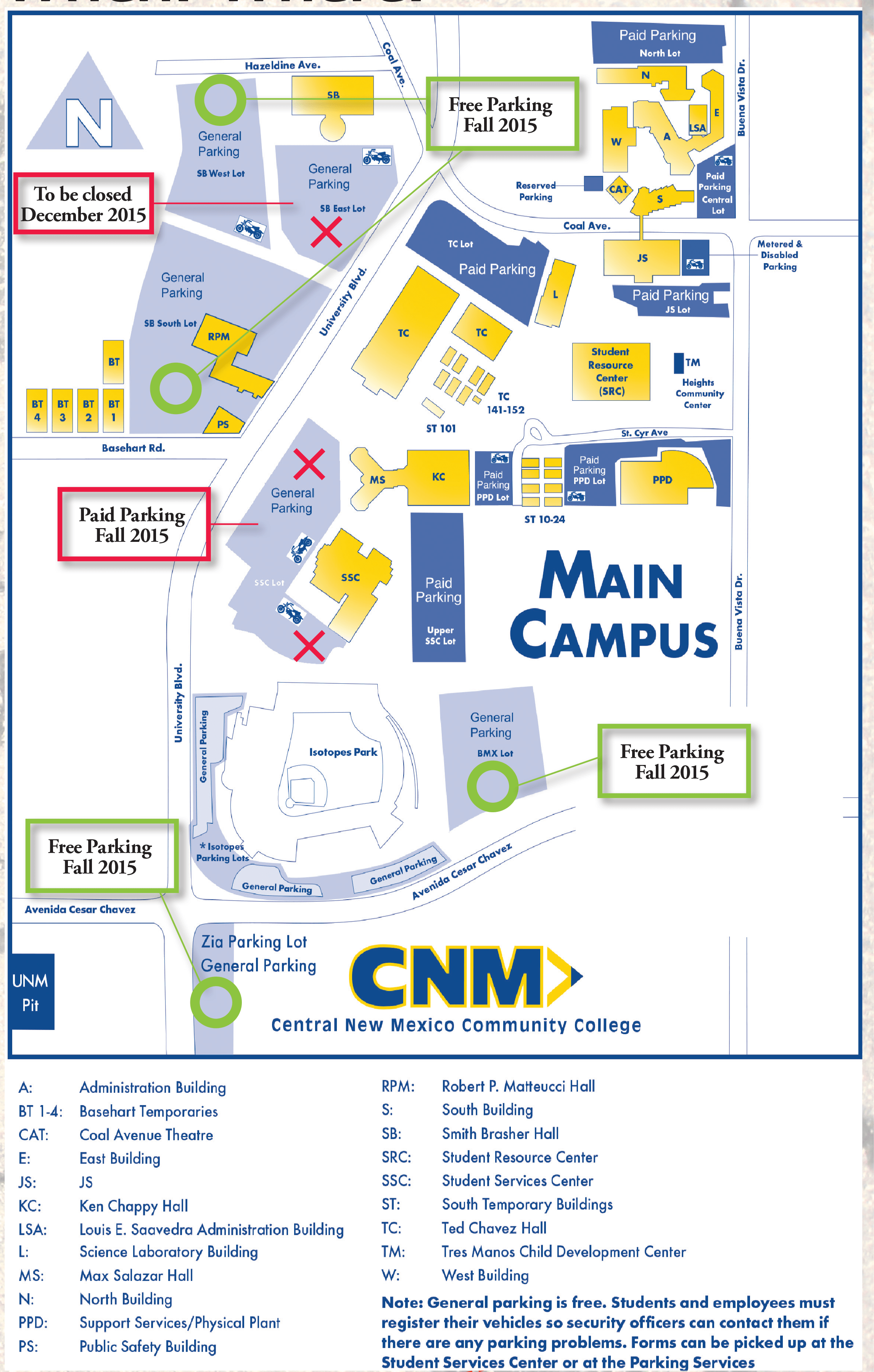 Parking Purgatory | Parking changes set for Fall 2015 at CNM – The CNM ...