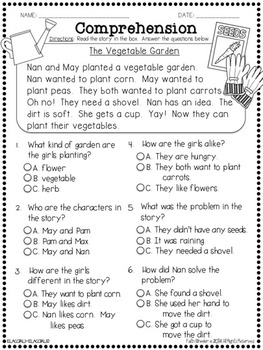 question it comprehension passages with multiple choice questions