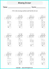 printable long and tail division worksheets and exercises for grade 4 and 5 math students