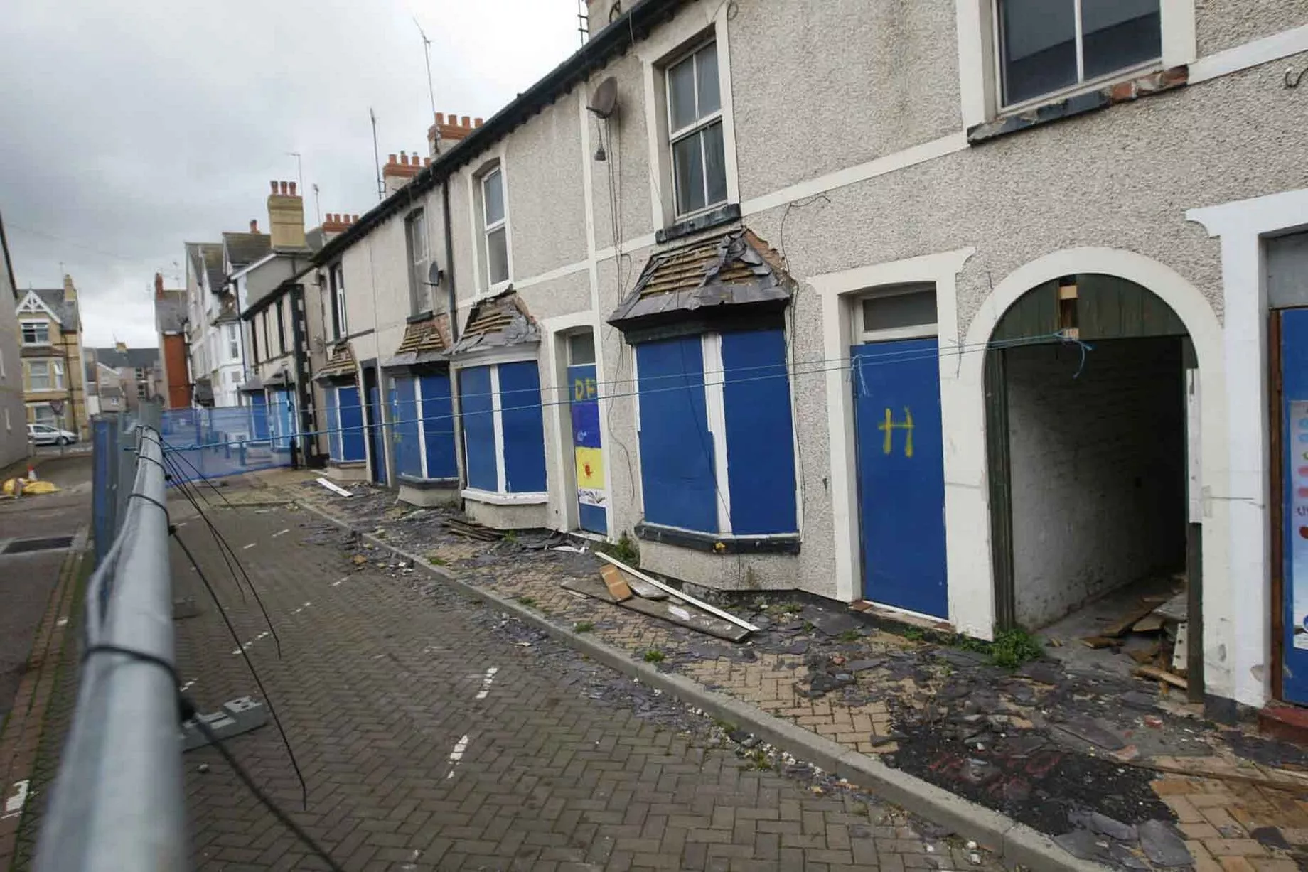 Demolition of houses on Gronant Street in Rhyl