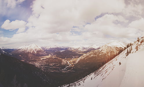 aerial photo of alpine mountain