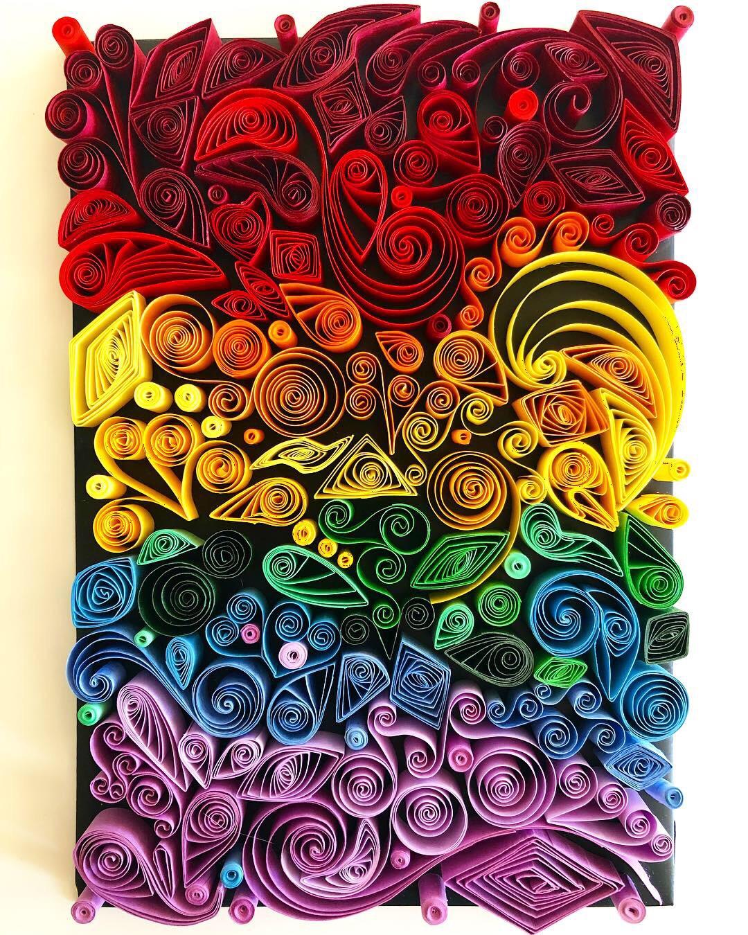 Abstract quilling, 5”x7.5”, paper Art