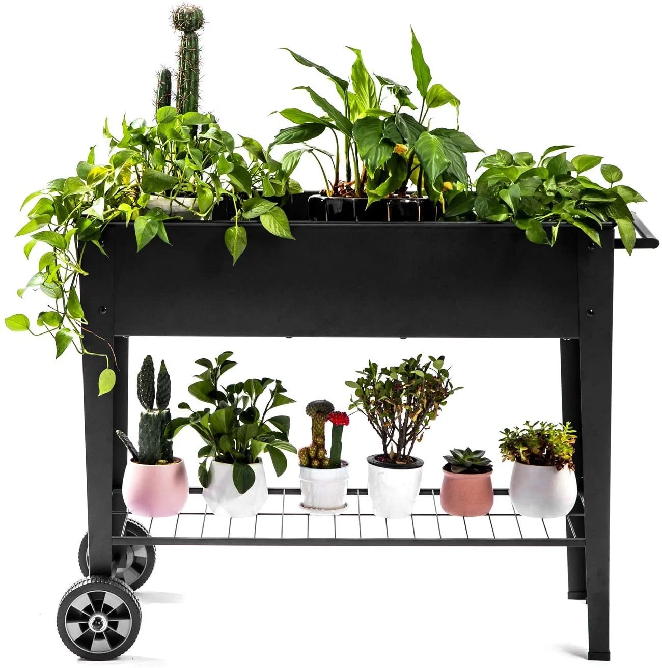 Zizin Raised Garden Planter Box with Legs Outdoor Metal Elevated Garden