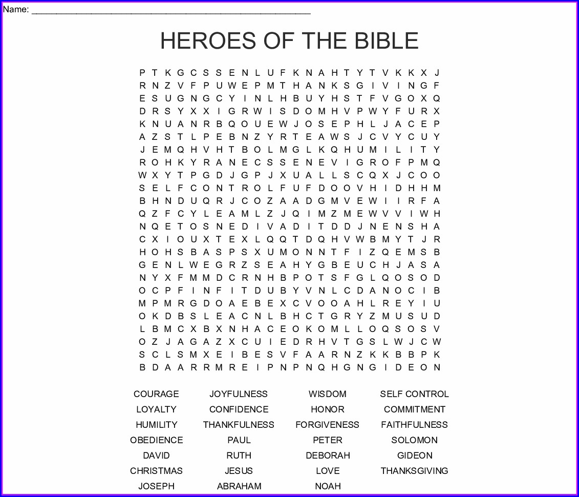 Printable Word Search From The Bible Worksheet : Resume Examples