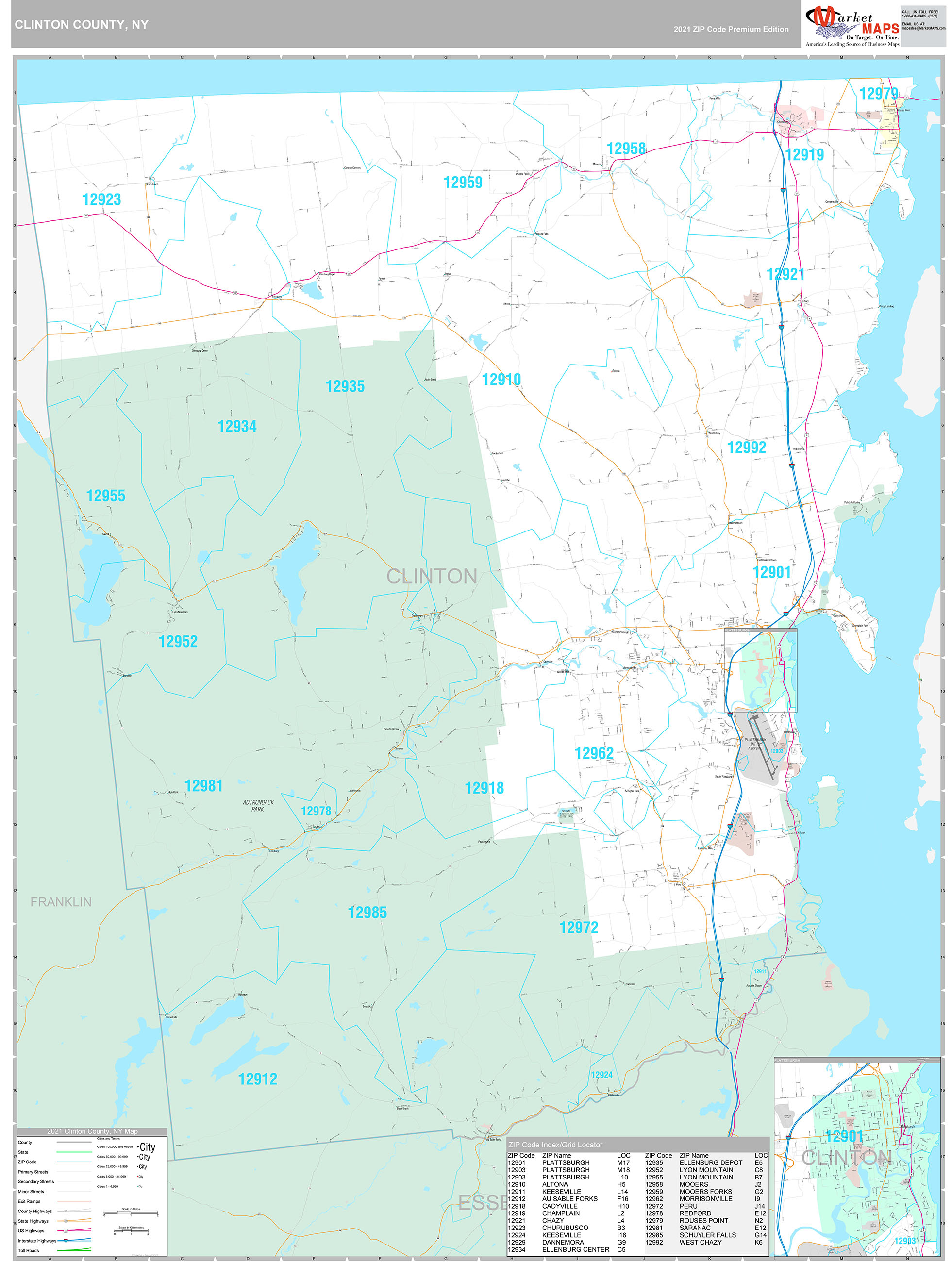 Clinton County New York Map - Map Of West Coast Of Florida