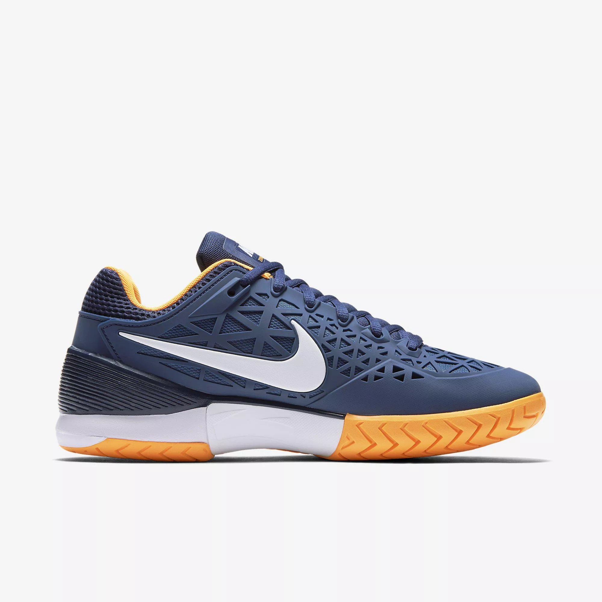 Nike Mens Zoom Cage 2 Tennis Shoes Blue/Citrus