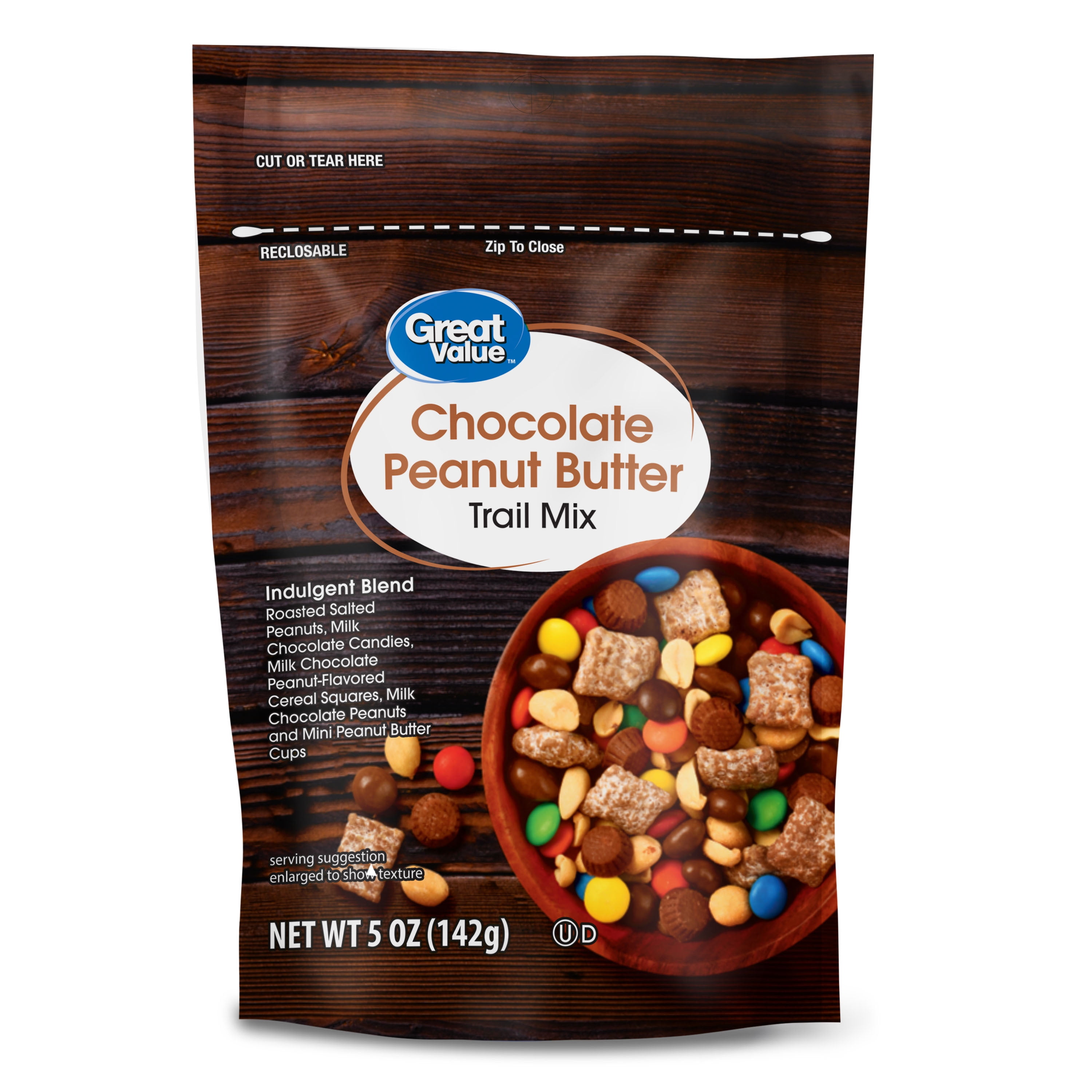 Great Value Chocolate Peanut Butter Trail Mix, Indulgent Blend, 5 oz ...