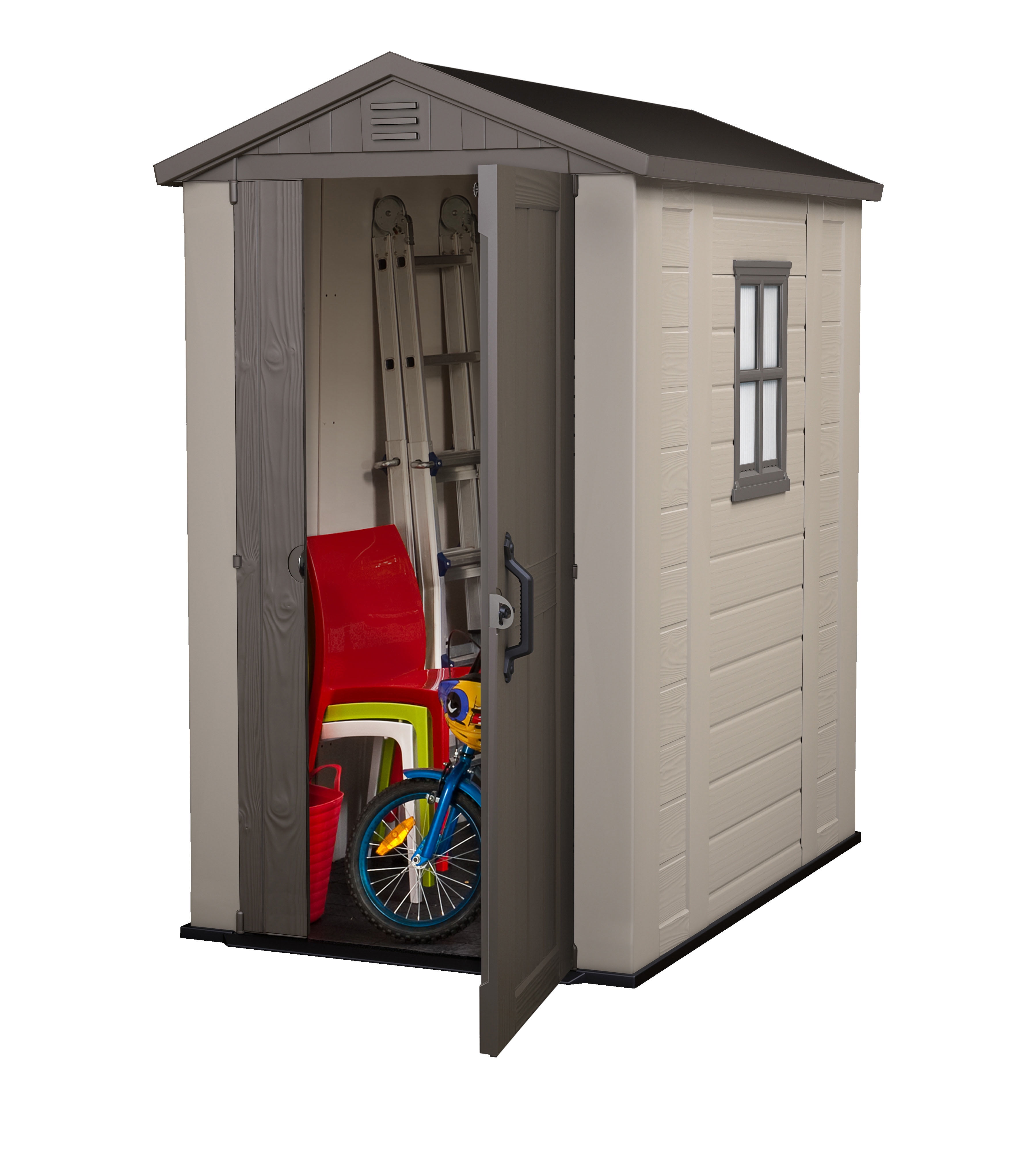 keter factor 4' x 6' resin storage shed, all-weather